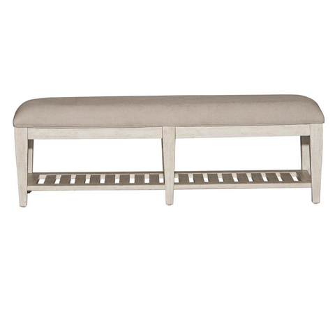 Heartland Bed Bench, Antique White - Vintage Style with a Relaxed Feel