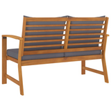 vidaXL Patio Bench 47.2" with Dark Gray Cushion Solid Acacia Wood - Rustic Charm for Your Outdoor Space