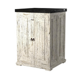 Stylish and Functional Bar Cabinet | Vintage White Finish | Wine Glass and Bottle Storage