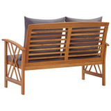 vidaXL Patio Bench with Cushions 46.9" Solid Acacia Wood - Outdoor Garden Furniture