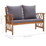 vidaXL Patio Bench with Cushions 46.9" Solid Acacia Wood - Outdoor Garden Furniture