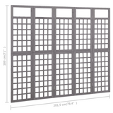 vidaXL 5-Panel Room Divider/Trellis Solid Fir Wood Gray - 79.3"x70.9"