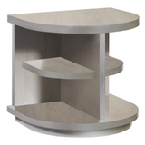 Stylish End Table with Curvilinear Shape and Open Shelving