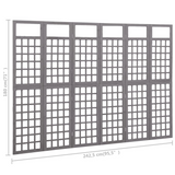 vidaXL 6-Panel Room Divider/Trellis Solid Fir Wood Gray 95.5"x70.9" - Buy Online