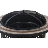 Sunjoy 40 Inch Fire Pit for Outside, Outdoor Round Wood Burning Fire Pit