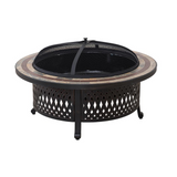 Sunjoy 40 Inch Fire Pit for Outside, Outdoor Round Wood Burning Fire Pit