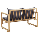 vidaXL Patio Bench with Cushions 45.3" Bamboo | Sturdy, Comfortable, and Rustic