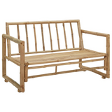 vidaXL Patio Bench with Cushions 45.3" Bamboo | Sturdy, Comfortable, and Rustic