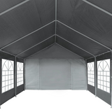 vidaXL Party Tent PE 13.1'x26.2'Gray - Waterproof Outdoor Marquee for Weddings, Parties, and More