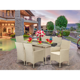 Modern and Sophisticated Wicker Patio Set Cream | VLVL7-53V