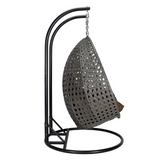 Charcoal Wicker Hanging 2 Person Egg Swing Chair - Outdoor Comfort and Durability