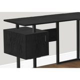 BLACK METAL COMPUTER CORNER DESK WITH BLACK OAK - Ember Workspace - WhatYouNeedSales