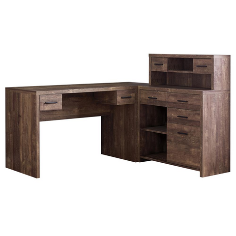 L-Shaped Corner Desk with Hutch, 60"L Computer Desk - PinnacleWorkspace - WhatYouNeedSales