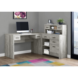 Atlin Designs 63" L Shaped Computer Desk in Gray - Ember Workspace - WhatYouNeedSales