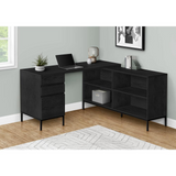 L-Shaped Corner Computer Desk with Storage Drawers - 60"L, Black Oak - Ember Workspace - WhatYouNeedSales