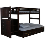 Mission Staircase Twin over Full Bunk Bed with Seven Drawers