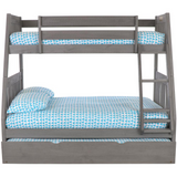 Solid Pine Twin/Full Bunk Bed with Twin Trundle - Charcoal Grey | Quality Construction, Space-saving Design