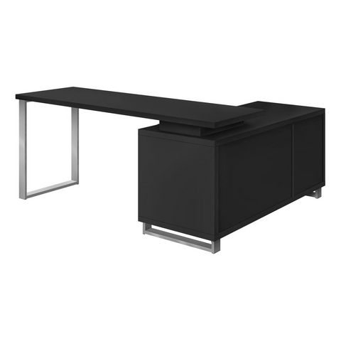 BLACK EXECUTIVE CORNER COMPUTER DESK - Ember Workspace - WhatYouNeedSales