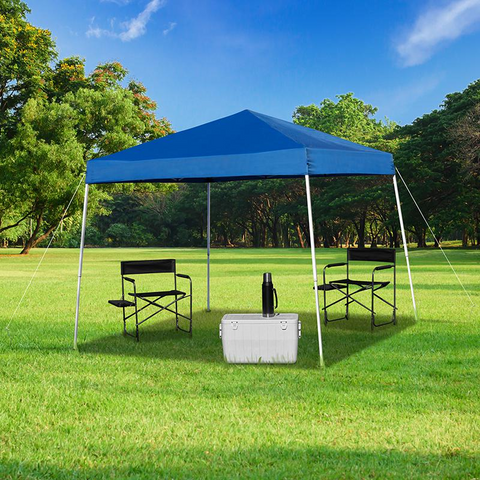 8’x8’ Blue Outdoor Pop Up Event Slanted Leg Canopy Tent