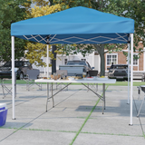 8’x8’ Blue Pop Up Event Canopy Tent with Carry Bag