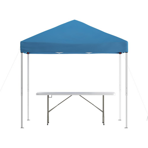 8’x8’ Blue Pop Up Event Canopy Tent with Carry Bag