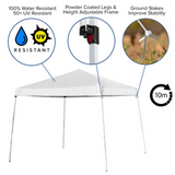 8’x8’ White Pop Up Event Canopy Tent with Carry Bag