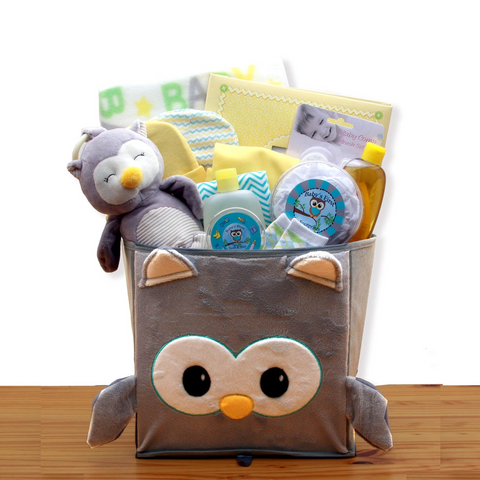 A Little Hoot New Baby Gift Basket - baby bath set -  new baby gift basket - baby gift baskets - baby shower gifts - WhatYouNeedSales