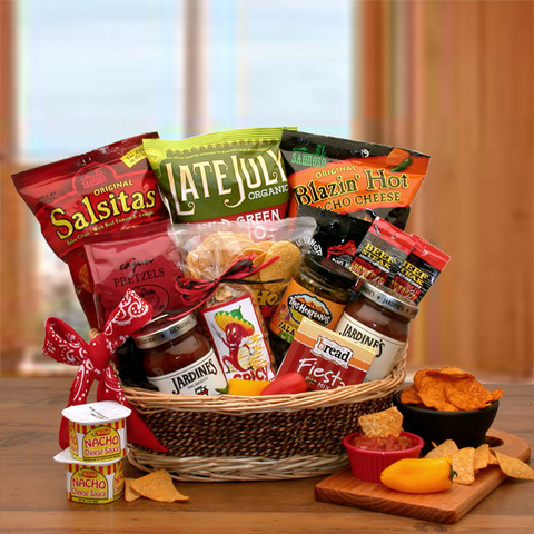 A Little Spice Gourmet Salsa & Chips Gift Basket - Salsa gift basket - WhatYouNeedSales