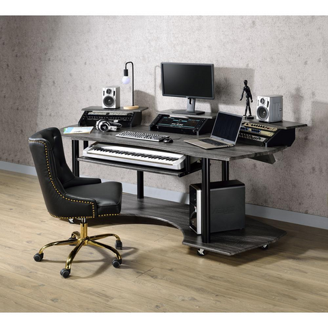 ACME Eleazar ACME Eleazar Music Recording Studio Desk, Black Oak - WhatYouNeedSales