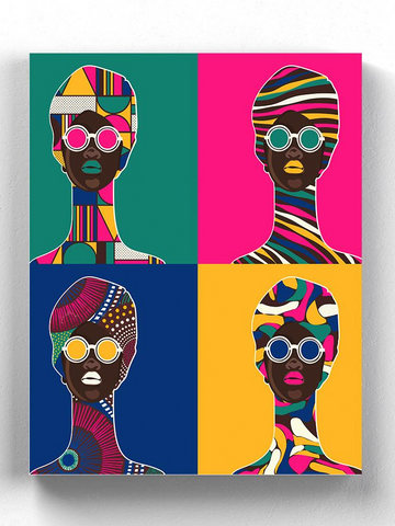 Afro Woman Art In Colors Wrapped Canvas -Image by Shutterstock - WhatYouNeedSales