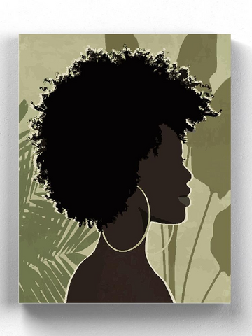 Afro Woman Art Wrapped Canvas -Image by Shutterstock - WhatYouNeedSales