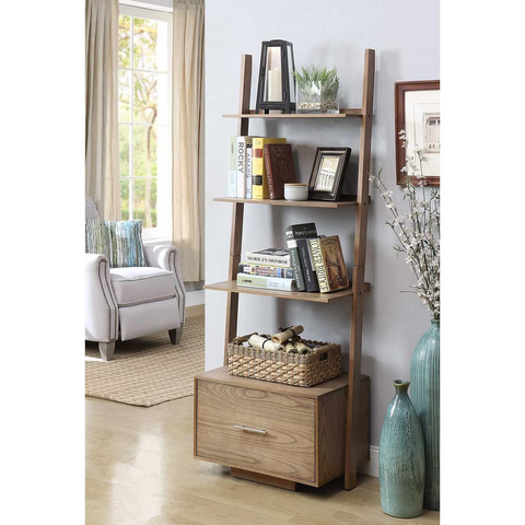 American Heritage Ladder Bookcase with File Drawer - WhatYouNeedSales