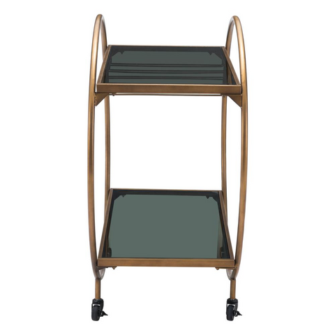 Arc Bar Cart Brass & Black - WhatYouNeedSales