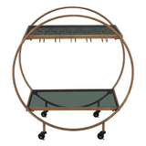 Arc Bar Cart Brass & Black - WhatYouNeedSales