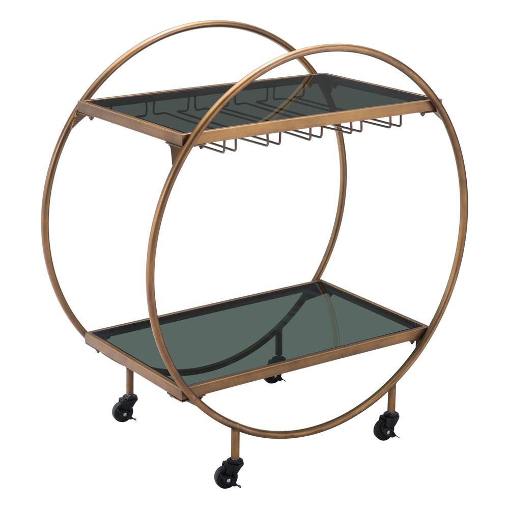 Arc Bar Cart Brass & Black - WhatYouNeedSales