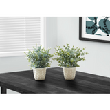 "Artificial Plant 13"" Tall Eucalyptus Grass Indoor Faux Fake Table - WhatYouNeedSales