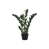 Artificial Plant, 29" Tall, Zz Tree, Decorative, Green Leaves, Black Pot - WhatYouNeedSales