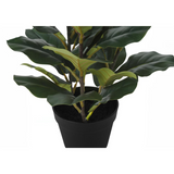 Artificial Plant, 32" Tall, Fiddle Tree, Decorative, Green Leaves, Black Pot - WhatYouNeedSales