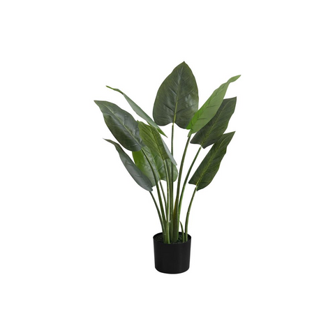 Artificial Plant, 37" Tall, Aureum Tree, Decorative, Green Leaves, Black Pot - WhatYouNeedSales