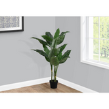 Artificial Plant, 42" Tall, Evergreen Tree, Green Leaves, Black Pot - WhatYouNeedSales