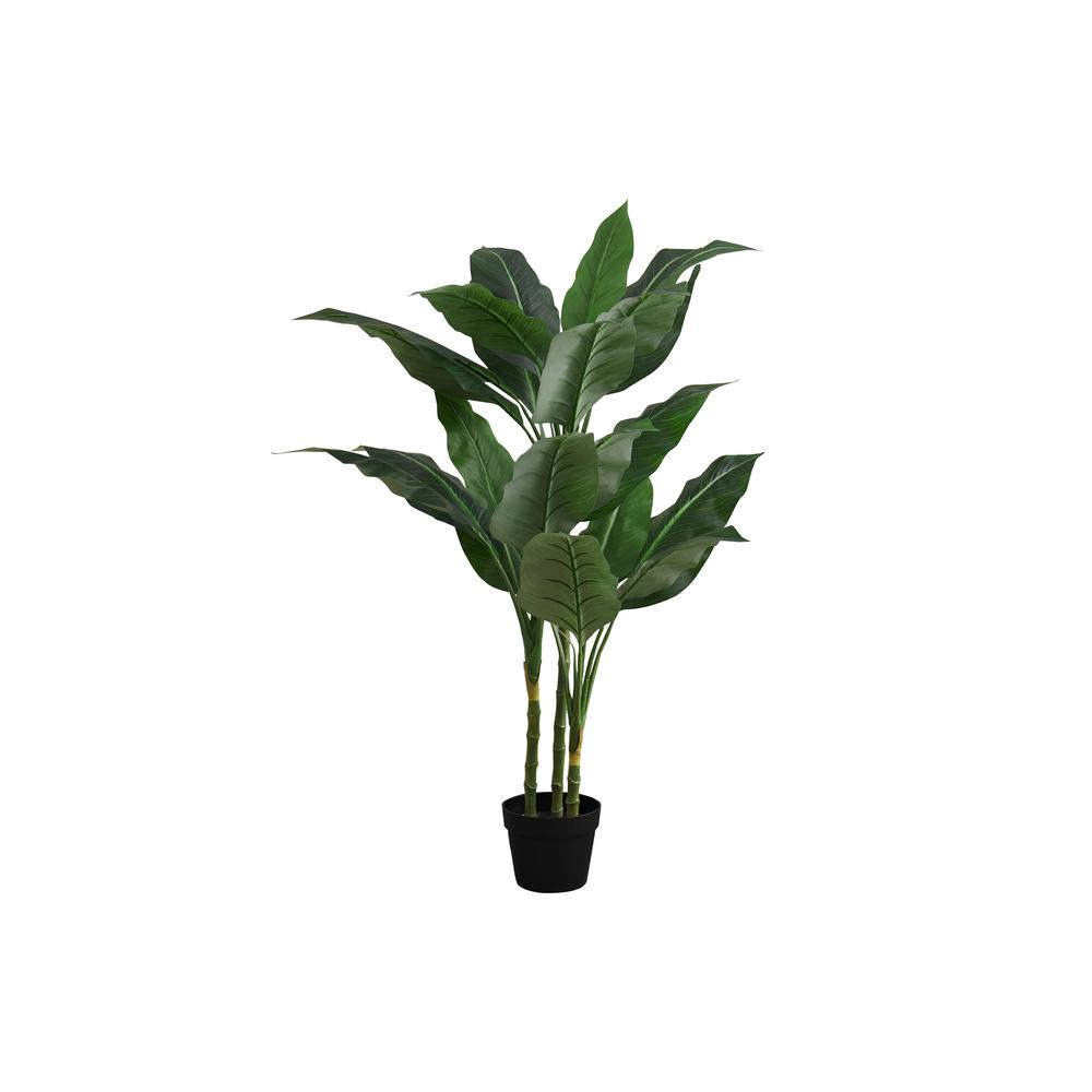 Artificial Plant, 42" Tall, Evergreen Tree, Green Leaves, Black Pot - WhatYouNeedSales