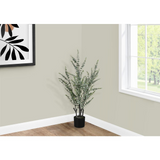 Artificial Plant, 44" Tall, Eucalyptus Tree, Decorative, Green Leaves, Black Pot - WhatYouNeedSales