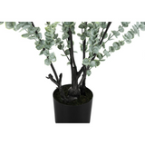 Artificial Plant, 44" Tall, Eucalyptus Tree, Decorative, Green Leaves, Black Pot - WhatYouNeedSales