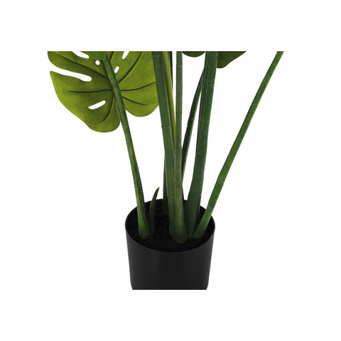 Artificial Plant, 45" Tall, Monstera Tree, Decorative, Green Leaves, Black Pot - WhatYouNeedSales