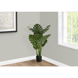 Artificial Plant, 45" Tall, Monstera Tree, Decorative, Green Leaves, Black Pot - WhatYouNeedSales