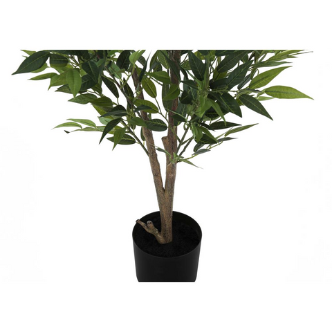 Artificial Plant, 47" Tall, Acacia Tree, Green Leaves, Black Pot - WhatYouNeedSales