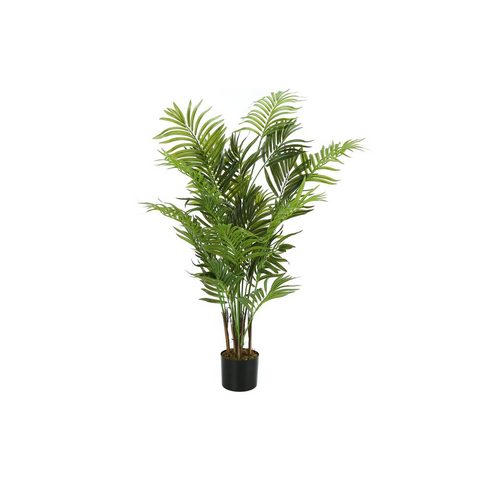 Artificial Plant, 47" Tall, Areca Palm Tree, Decorative, Green Leaves, Black Pot - WhatYouNeedSales