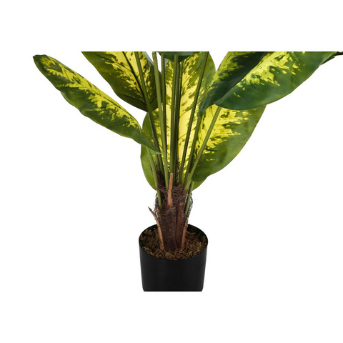 Artificial Plant, 47" Tall, Evergreen Tree, Decorative, Green Leaves, Black Pot - WhatYouNeedSales