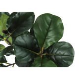 Artificial Plant, 47" Tall, Fiddle Tree, Decorative, Green Leaves, Black Pot - WhatYouNeedSales