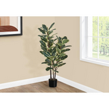 Artificial Plant, 47" Tall, Oak Tree, Decorative, Green Leaves, Black Pot - WhatYouNeedSales